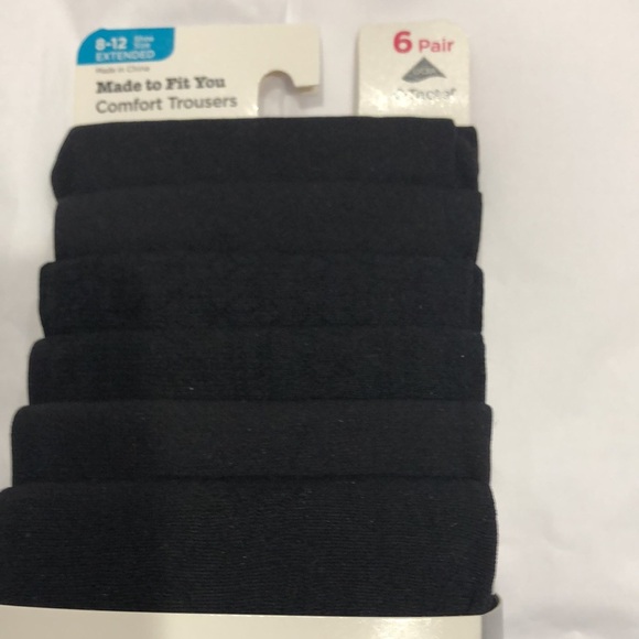 Peds Women's black comfort Trouser Socks, size 8-12 extended shoe size 6pairs - Picture 6 of 8